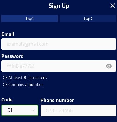 PureWin app registration form