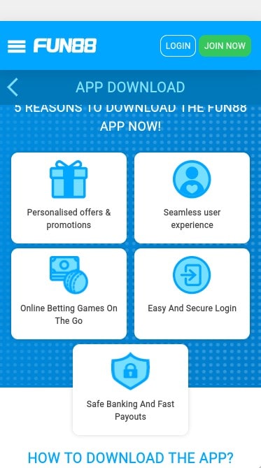 Fun88 mobile application