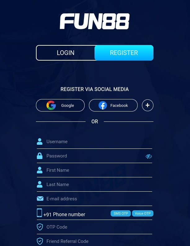 Fun88 registration