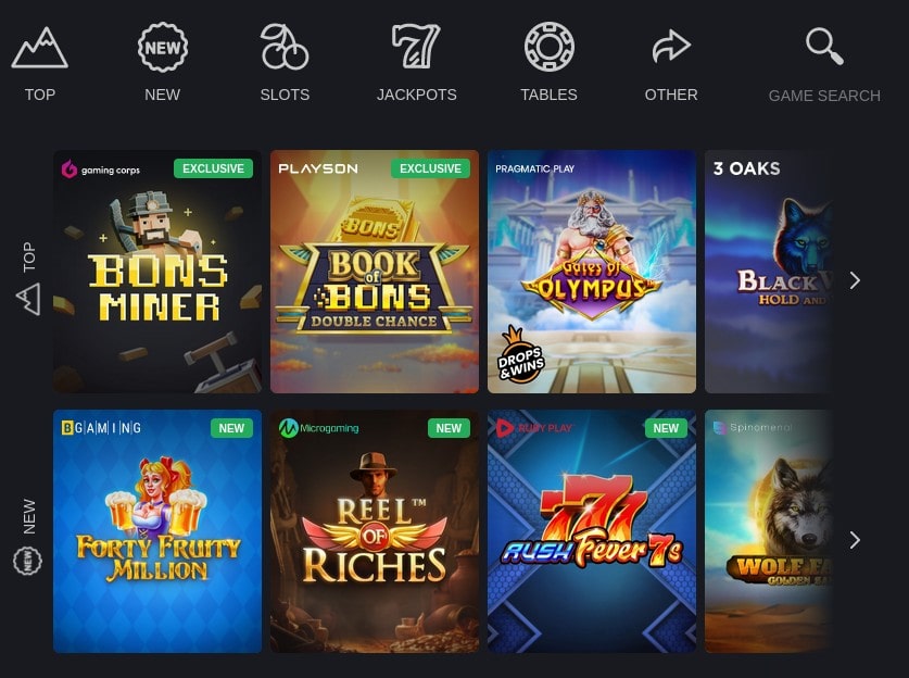 Bons casino - Slots and casino games from top providers