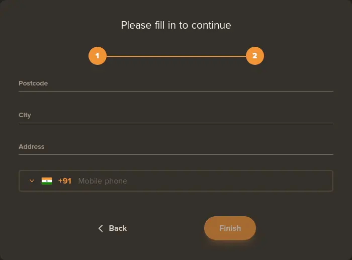 Sol casino registartion personal details 2