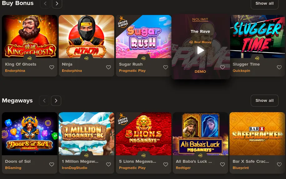 Sol casino slots and games