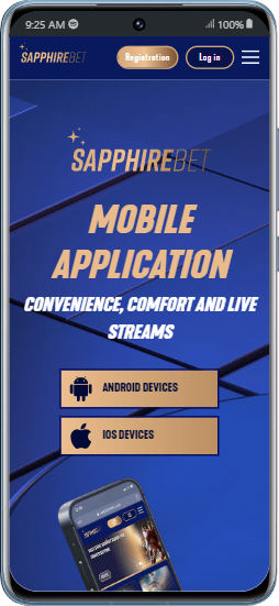 Sapphirebet apk for Android devices, in the photo is a Xiaomi brand Android device