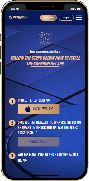 Sapphirebet official iOS app for Apple devices