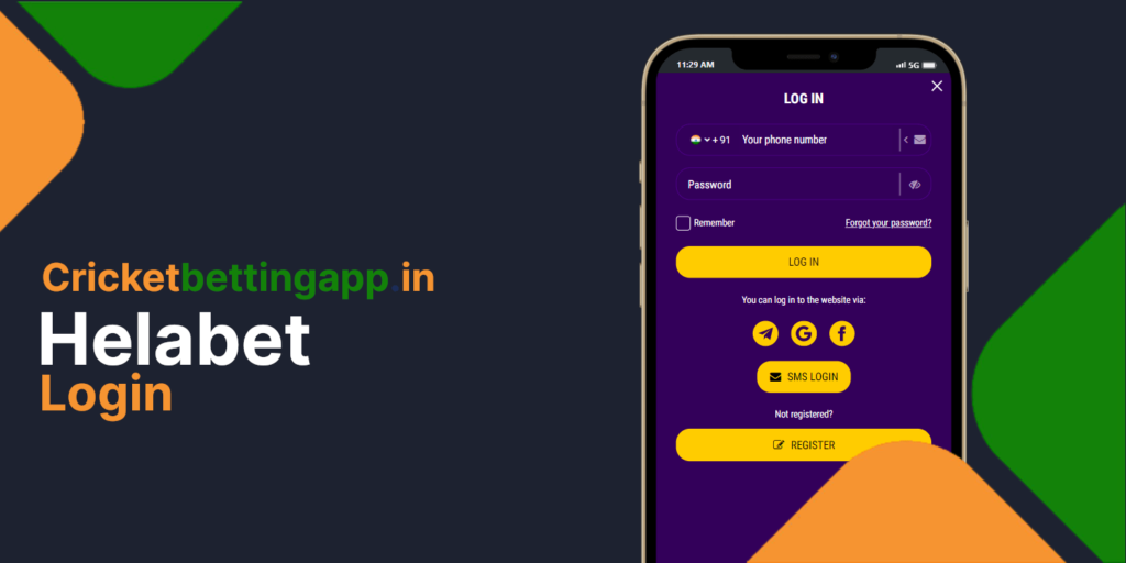 Helabet app login to your personal account