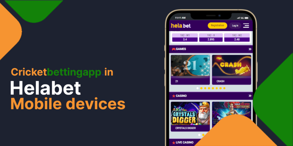 Helabet website overview on mobile devices