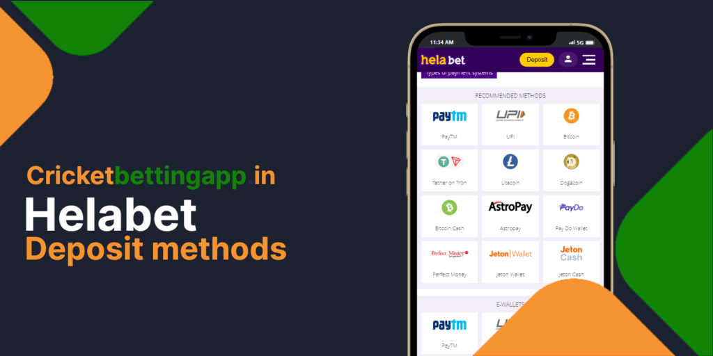 Helabet deposit methods