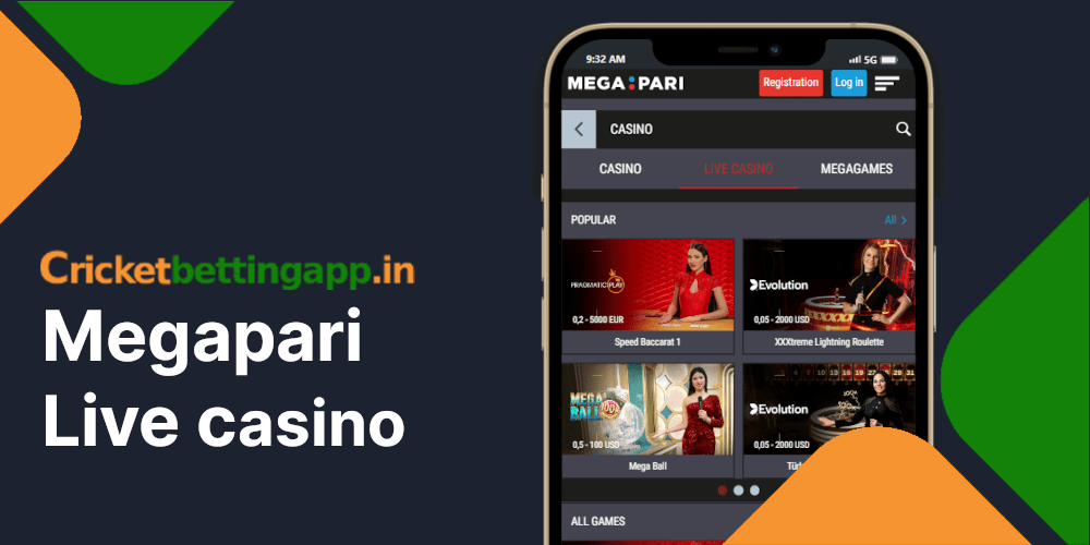 Megapari app Live casino