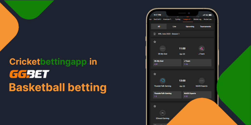 GGbet app basketball betting