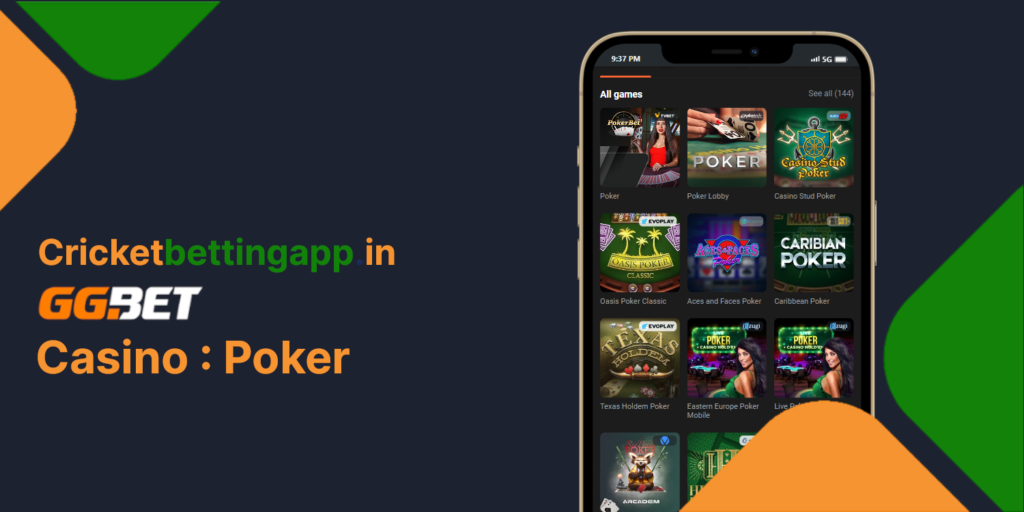 GGbet casino poker games