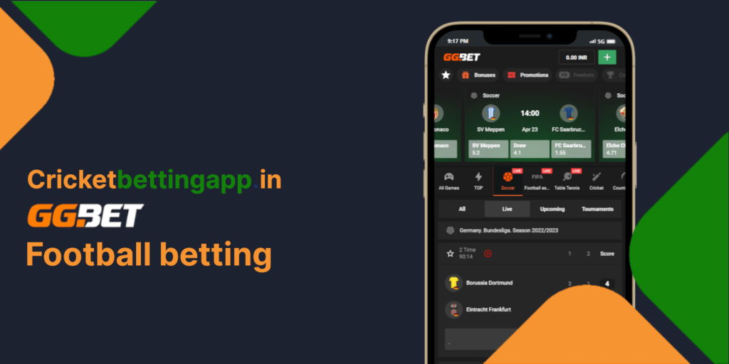 GGbet app football betting  with great odds