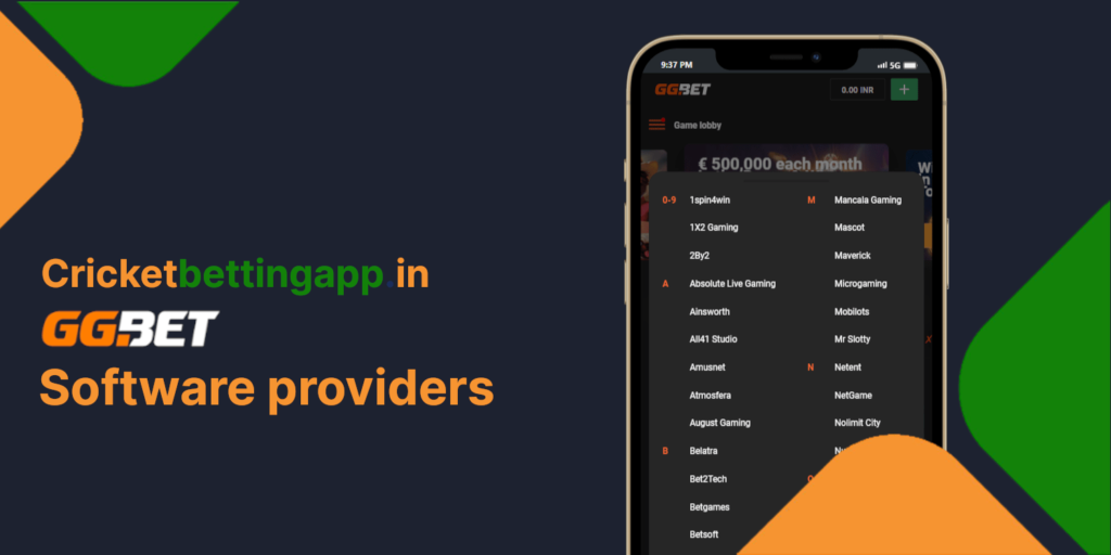 GGbet casino all the available Software providers