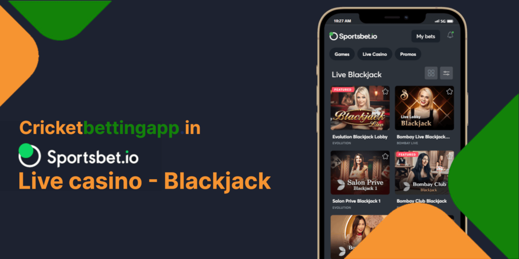 Sportsbet.io live casino games - Blackjack example